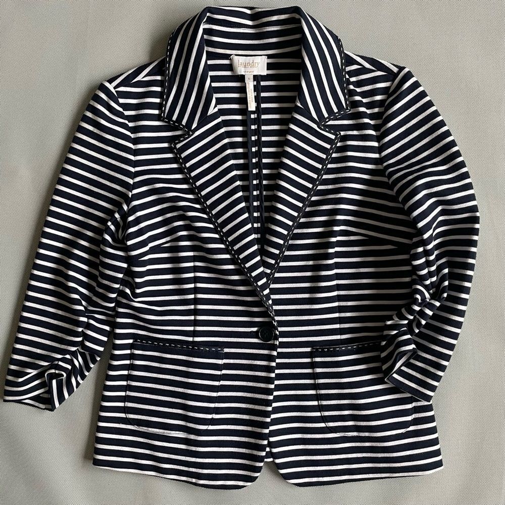 Laundry by Shelli Segal Nautical Striped Blazer Top Women’s Size 6